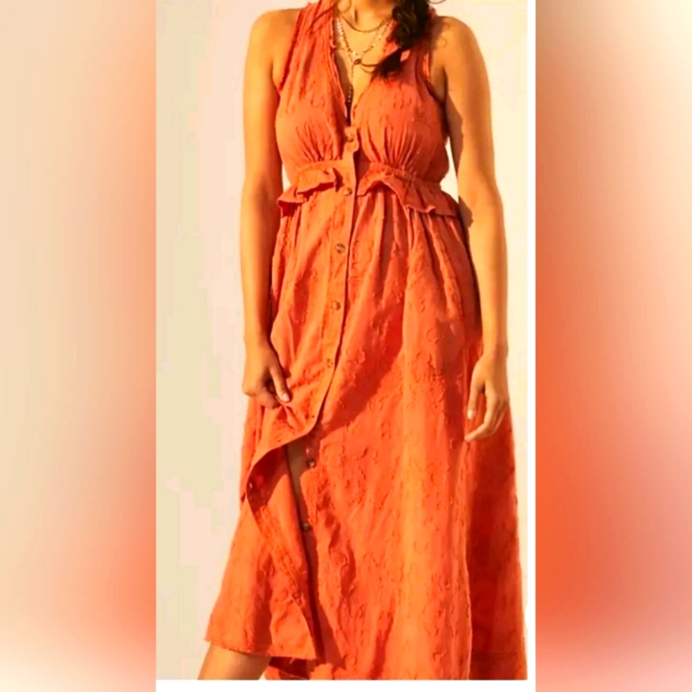 Pilcro  Aline Maxi Dress Anthropologie Burnt Orange
